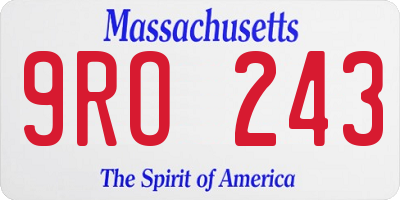 MA license plate 9RO243