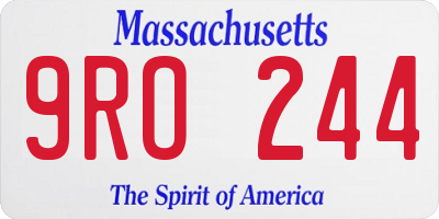MA license plate 9RO244