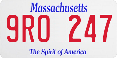MA license plate 9RO247