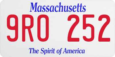 MA license plate 9RO252