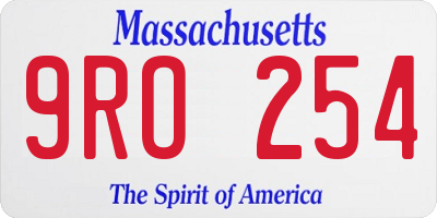 MA license plate 9RO254