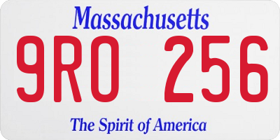 MA license plate 9RO256