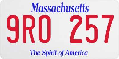 MA license plate 9RO257
