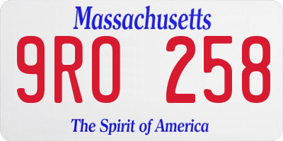 MA license plate 9RO258