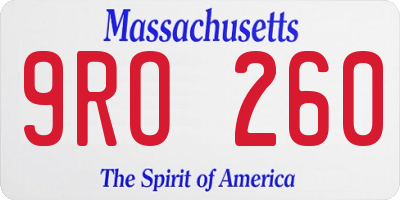 MA license plate 9RO260