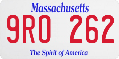 MA license plate 9RO262