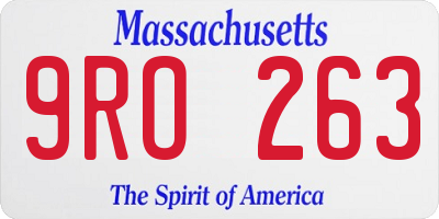 MA license plate 9RO263
