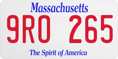 MA license plate 9RO265