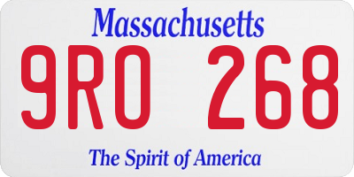 MA license plate 9RO268