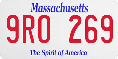 MA license plate 9RO269