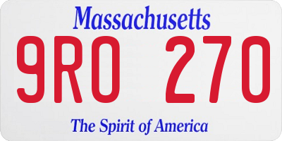 MA license plate 9RO270