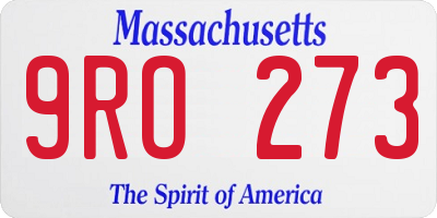 MA license plate 9RO273