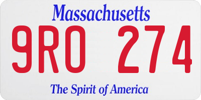 MA license plate 9RO274