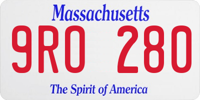 MA license plate 9RO280