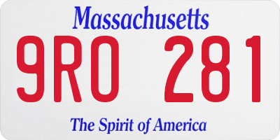 MA license plate 9RO281