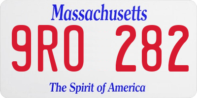 MA license plate 9RO282