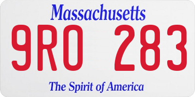MA license plate 9RO283