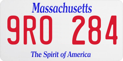 MA license plate 9RO284