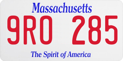 MA license plate 9RO285