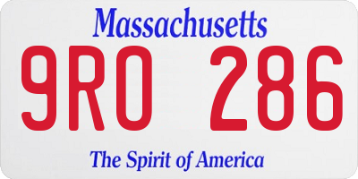 MA license plate 9RO286