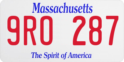 MA license plate 9RO287