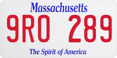 MA license plate 9RO289