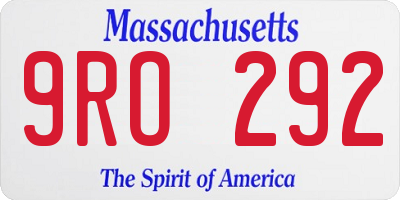 MA license plate 9RO292