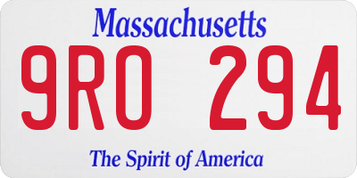 MA license plate 9RO294