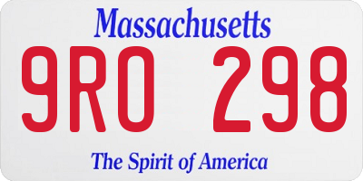 MA license plate 9RO298