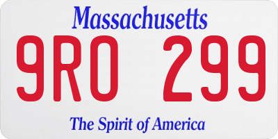 MA license plate 9RO299