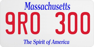 MA license plate 9RO300