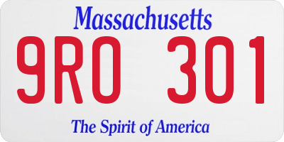 MA license plate 9RO301