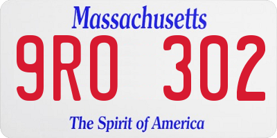 MA license plate 9RO302