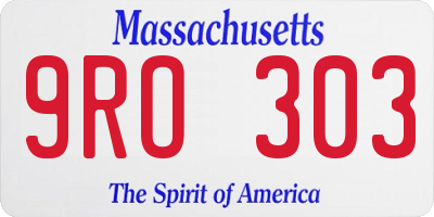 MA license plate 9RO303