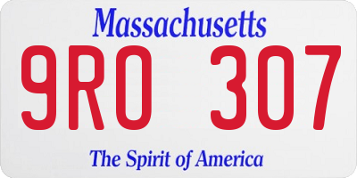MA license plate 9RO307