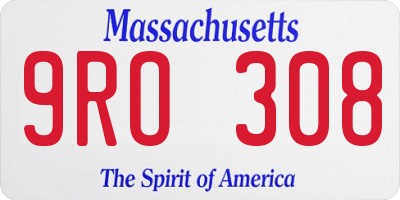 MA license plate 9RO308