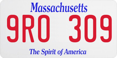 MA license plate 9RO309