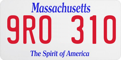 MA license plate 9RO310