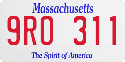MA license plate 9RO311