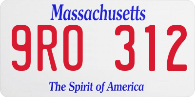MA license plate 9RO312