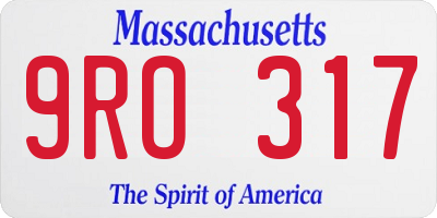 MA license plate 9RO317