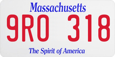 MA license plate 9RO318