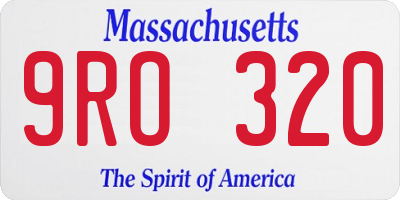 MA license plate 9RO320