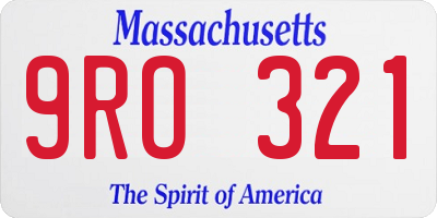 MA license plate 9RO321