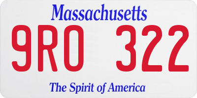 MA license plate 9RO322