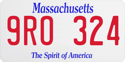 MA license plate 9RO324