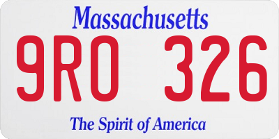 MA license plate 9RO326