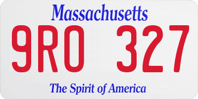 MA license plate 9RO327