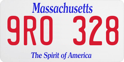 MA license plate 9RO328