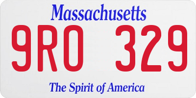 MA license plate 9RO329
